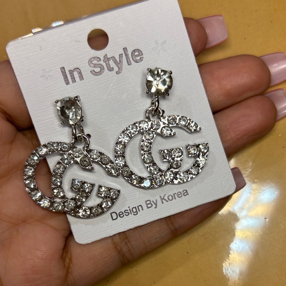 Silver Crystal Earrings